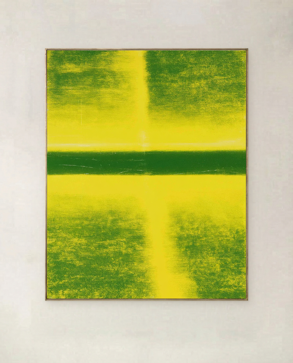 Meridian Yellow — abstract art print in warm yellow with soft green and cream blocks