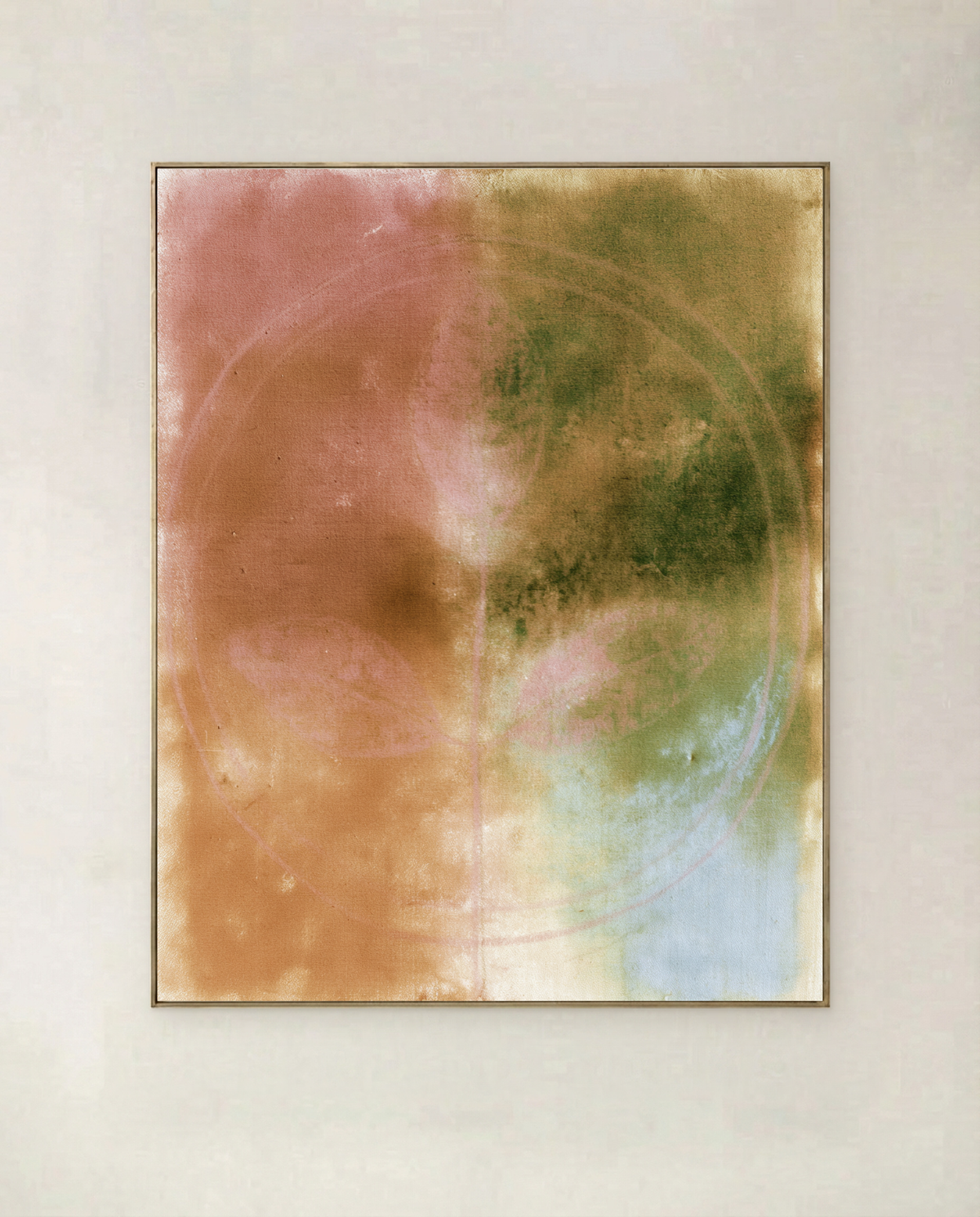 Rose and Olive — abstract botanical art print in rose and olive with a soft halo