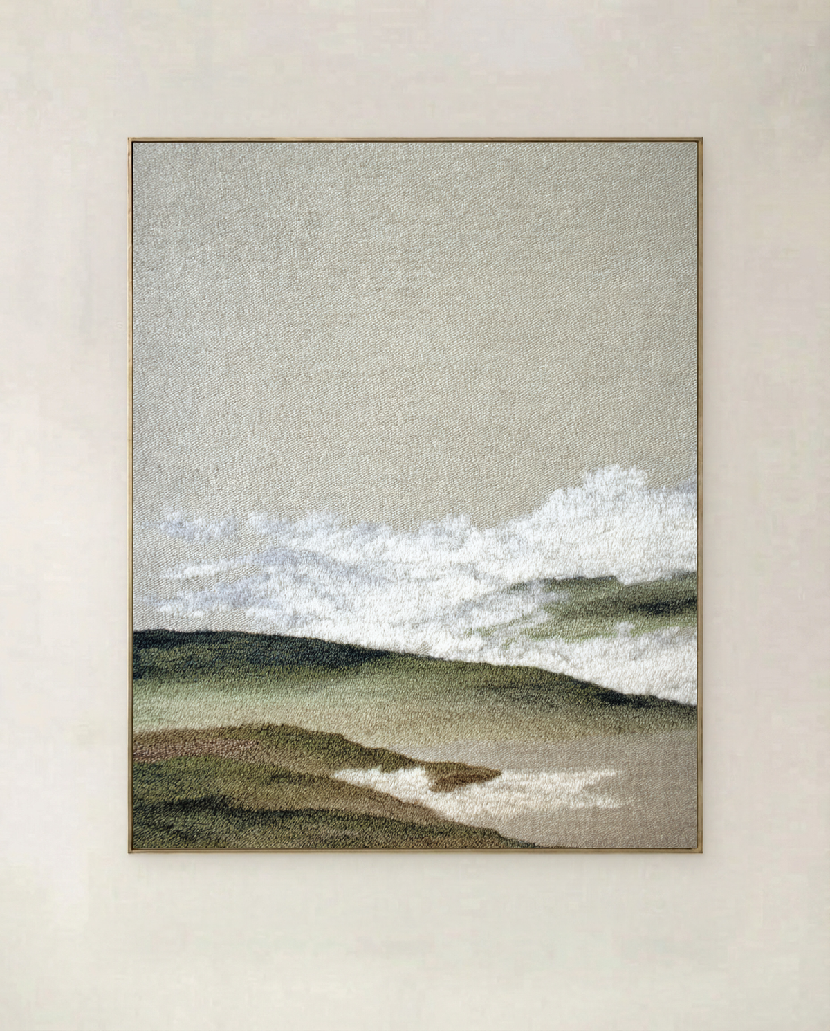 Cloud Shelf — abstract art print of a soft cloud shelf above a pale horizon