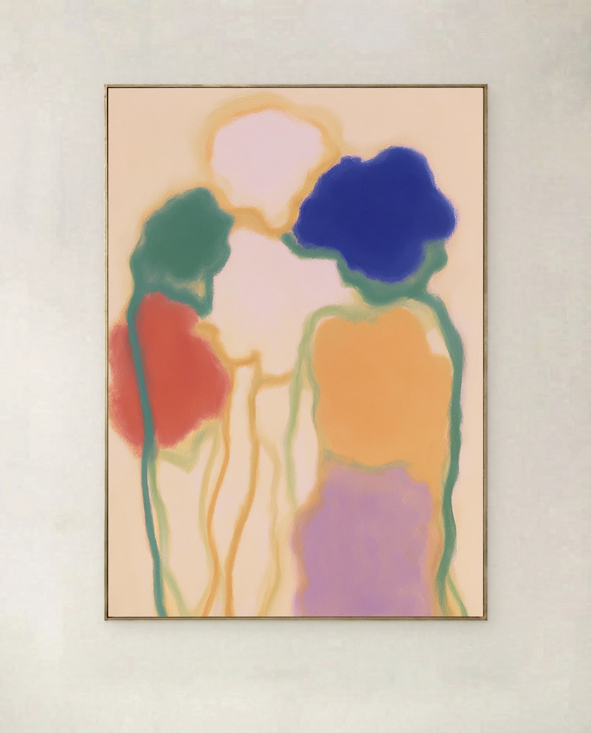 Garden Party — art print of a colourful floral garden in loose painterly strokes