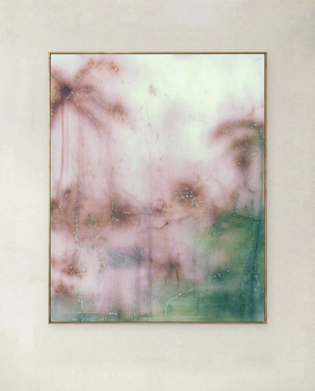 Faded Palms — art print of faded palms in muted green and sand tones