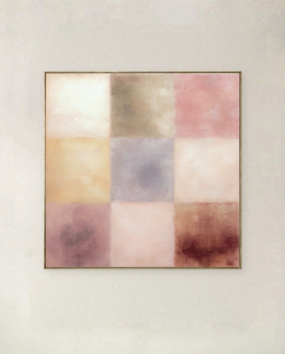 Nine Colour Blocks square pastel abstract artwork