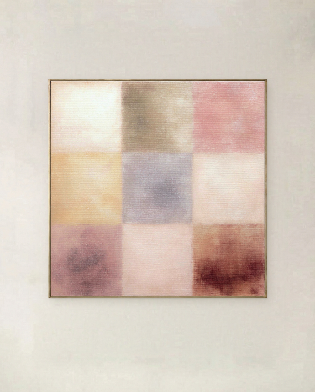 Nine Colour Blocks square pastel abstract artwork