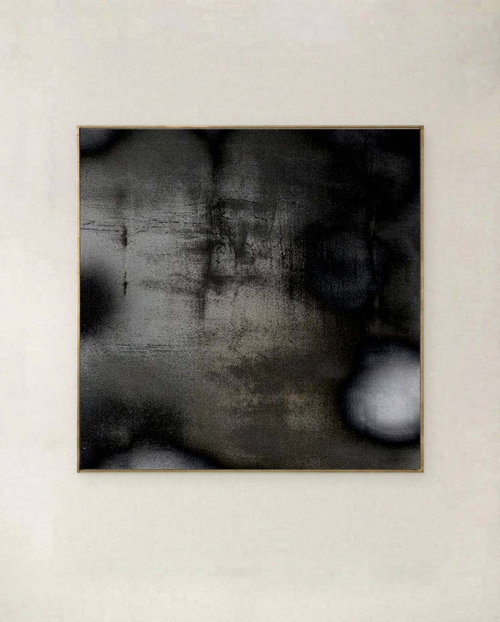 Charcoal Nocturne square monochrome textile abstract artwork