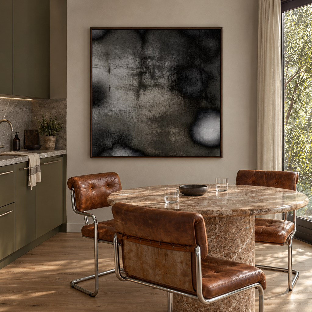 Charcoal Nocturne in a modern kitchen