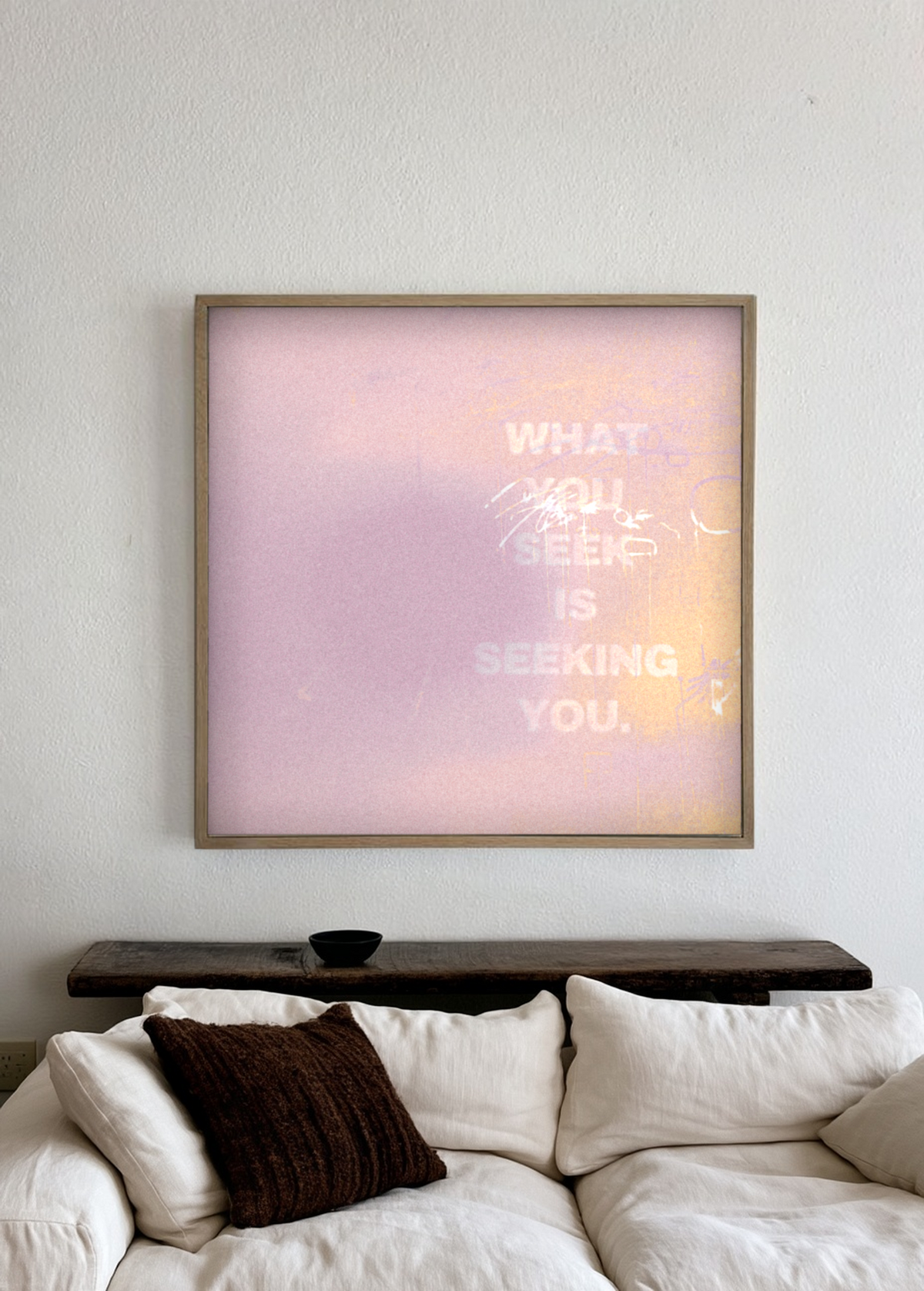 What You Seek in a softly lit living room